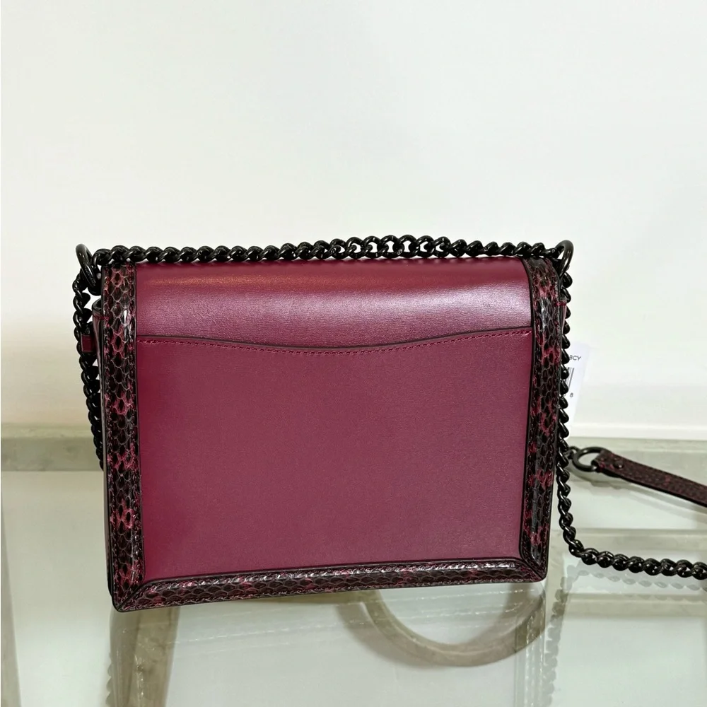 NWT‎ - Coach Hutton Shoulder Bag With Snakeskin Detail.